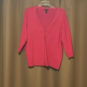 Lands' End Women's Vibrant Red Cardigan